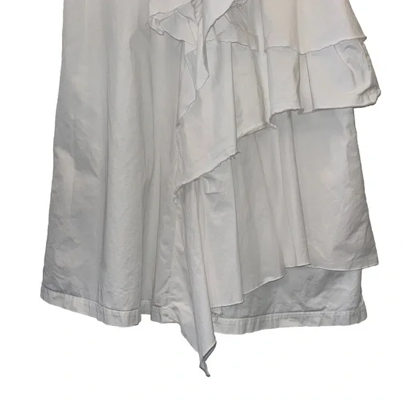 MSGM dress white mini IT 44 US 8 ruffle tiered cotton pockets shirt cocktail EUC